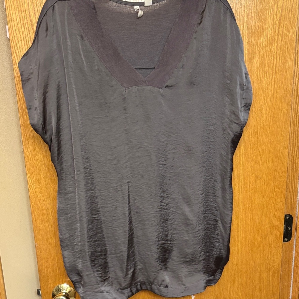 5 for $25 Cato Charcoal Satin Blouse